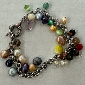 Colorful Pearl and Bead Bracelet